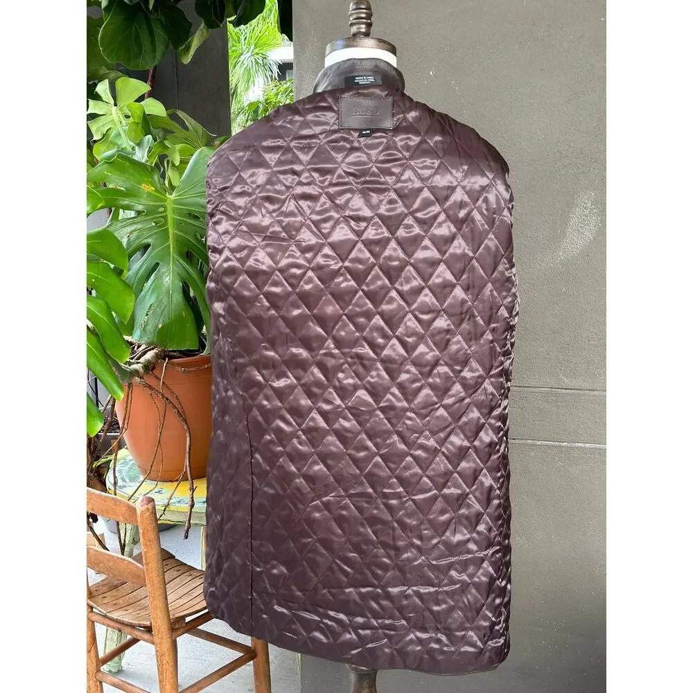 $600 BGSD Men’s Medium Brown Peter Three-Quarter Lambskin Leather Car Coat - Picture 3 of 12
